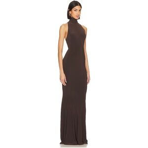 Norma Kamali Chocolate Brown Maxi Dress